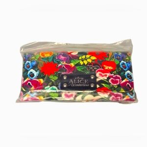 Alice In Wonderland All Over Print Flowers Clutch Wallet